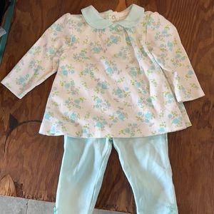 Blue floral Little me outfit